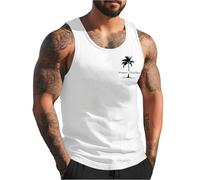 Camiseta sin mangas con estampado gráfico para verano, camiseta funcional para hombre, camiseta de tirantes para hombre, camiseta deportiva de compresión para correr, deportes de fuerza, Blanco, M