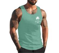 Camiseta sin mangas con estampado gráfico para verano, camiseta funcional para hombre, camiseta de tirantes para hombre, camiseta deportiva de compresión para correr, deportes de fuerza, verde menta