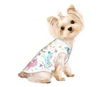 Camiseta sin mangas con estampado rosa de unicornios para perros y gatos, ropa de moda para mascotas para uso en interiores y exteriores