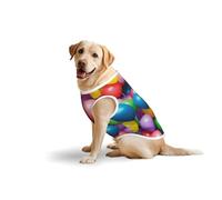 Camiseta sin mangas con globos coloridos con estampado de cielo azul para mascotas, tamaño mediano y grande, para jugar al aire libre, casa, descansar