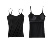 Camiseta sin Mangas con Sujetador Incorporado para Mujer, Camisola con Sujetador Acolchado Incorporado, Chaleco con Tirantes Finos Ajustables, Camisetas sin Mangas Acolchadas 2024