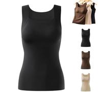 Camiseta sin Mangas con Sujetador Incorporado y Escote en U de Shamfreshen,Camisetas sin Mangas Moldeadoras con Control Abdominal y sujeción Alta para Mujer (XL,Negro)