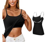 Camiseta sin Mangas con Sujetador Integrado para Mujer Verano para Mujer Camisola Acolchada con Tirantes Finos Camisetas Informales sin Mangas holgadas 2024