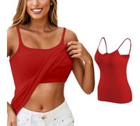 Camiseta sin Mangas con Sujetador Integrado para Mujer Verano para Mujer Camisola Acolchada con Tirantes Finos Camisetas Informales sin Mangas holgadas 2024