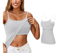 Camiseta sin Mangas con Sujetador Integrado para Mujer Verano para Mujer Camisola Acolchada con Tirantes Finos Camisetas Informales sin Mangas holgadas 2024