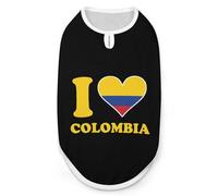 Camiseta sin mangas con texto en inglés "I Love Colombia1 Flag Funny Dog Vest Cute Tank Shirt Pullover Cats T-Shirt Tank Tops S