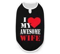 Camiseta sin mangas con texto en inglés "I Love My Awesome Wife" para perro, camiseta sin mangas para mascotas, camiseta sin mangas para gatos, talla 2XL