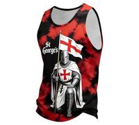 Camiseta sin Mangas con Tirantes para Celebraciones patrióticas de Inglaterra, confeccionada en algodón Suave y Transpirable, Ideal para Uso Casual y Eventos del Día de San Jorge, múltiples Tallas