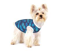 Camiseta sin mangas de algodón con estampado de piña azul adorable para perros pequeños, suave y transpirable, para cachorros, gatos y chihuahua