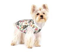 Camiseta sin mangas de algodón con estampado floral de ganado para perros pequeños, suave y transpirable, para cachorros, gatos y chihuahua