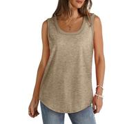 Camiseta sin mangas de algodón para mujer, ajuste holgado, color liso, chaleco deportivo de verano, casual