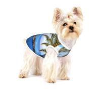 Camiseta sin mangas de algodón suave con estampado de aldea de pescadores de la isla italiana, ropa para perros pequeños, camiseta sin mangas transpirable para cachorros y gatos