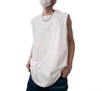 Camiseta sin mangas de color sólido para hombre, chaleco sin mangas de secado rápido para gimnasio, fitness, deportes, ropa casual, camiseta básica blanca y negra (XL blanco)