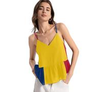 Camiseta sin mangas de gasa para mujer, con espalda descubierta, para playa, Bandera nacional de Chad, XS