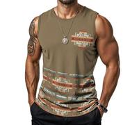Camiseta sin Mangas de Hombre con Estampado Azteca Occidental Chaleco sin Mangas Camiseta de Verano Casual Novedad para Gimnasio Entrenamiento y Culturismo