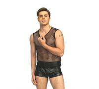 Camiseta Sin Mangas De Rejilla Para Hombre Camiseta Ejercicio Ahuecada Chaleco Rejilla Sin Mangas Transparente Camiseta Gimnasio Transpirable Culturismo Muscular Entrenamiento Lencería