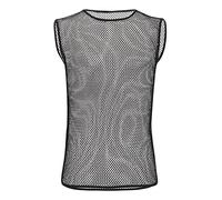 Camiseta sin Mangas de Rejilla para Hombre, Camiseta Ejercicio Ahuecada, Chaleco Rejilla sin Mangas Transparente, Camiseta Gimnasio Transpirable Culturismo Muscular Entrenamiento Lencería