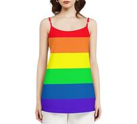 Camiseta sin Mangas de Verano para Mujer con Estampado de Bandera arcoíris LGBT del Orgullo Gay, Camiseta Informal Holgada con Tirantes