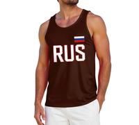 Camiseta sin mangas estampada para hombre, camiseta sin mangas para entrenamiento, chaleco de ajuste muscular que absorbe la humedad, chaleco atlético cómodo con gráficos de la bandera rusa, ropa de