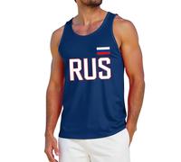 Camiseta sin mangas estampada para hombre, camiseta sin mangas para entrenamiento, chaleco de ajuste muscular que absorbe la humedad, chaleco atlético cómodo con gráficos de la bandera rusa, ropa de