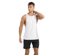 Camiseta sin Mangas Hombre Tirante Vida Cotidiana Fashion Entrenamiento Gimnasio Running Tanspirable Secado rapido Deportiva Chaleco Antibacteriano y Desodorante（XL,Blanco Cemento）