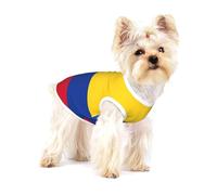 Camiseta sin mangas ligera con estampado de la bandera de Colombia para perros pequeños, camisetas elásticas sin mangas