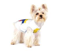 Camiseta sin mangas ligera con estampado de mapa de la bandera de Colombia para perros pequeños, camisetas elásticas sin mangas