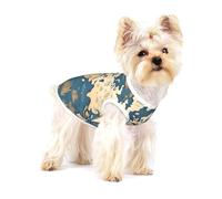 Camiseta sin mangas ligera con estampado de mapa del mundo para perros pequeños, camisetas elásticas sin mangas