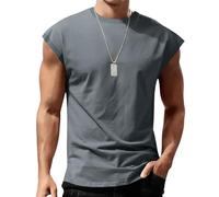 Camiseta sin mangas para hombre, atlética, musculosa, básquetbol, correr, verano, playa, ajuste holgado, gris oscuro, 3XL