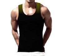 Camiseta sin mangas para hombre, básica, lisa, para verano, casual, fitness, gimnasio, entrenamiento, camiseta sin mangas, marrón, XL