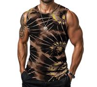 Camiseta sin Mangas para Hombre con diseño de Espiral Multicolor Estilo Hippie Ideal para Ejercicio y Gimnasio
