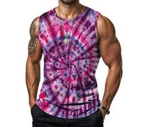 Camiseta sin Mangas para Hombre con diseño de Espiral Multicolor Estilo Hippie Ideal para Ejercicio y Gimnasio