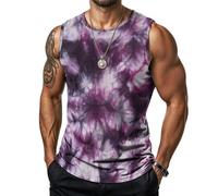 Camiseta sin Mangas para Hombre con diseño de Espiral Multicolor Estilo Hippie Ideal para Ejercicio y Gimnasio