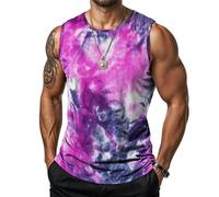 Camiseta sin Mangas para Hombre con diseño de Espiral Multicolor Estilo Hippie Ideal para Ejercicio y Gimnasio