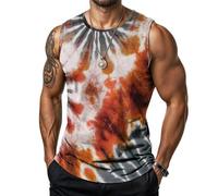 Camiseta sin Mangas para Hombre con diseño de Espiral Multicolor Estilo Hippie Ideal para Ejercicio y Gimnasio