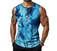 Camiseta sin Mangas para Hombre con diseño de Espiral Multicolor Estilo Hippie Ideal para Ejercicio y Gimnasio