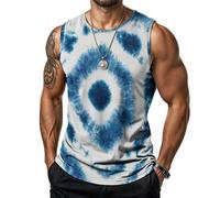 Camiseta sin Mangas para Hombre con diseño de Espiral Multicolor Estilo Hippie Ideal para Ejercicio y Gimnasio