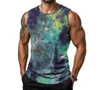 Camiseta sin Mangas para Hombre con diseño de Espiral Multicolor Estilo Hippie Ideal para Ejercicio y Gimnasio