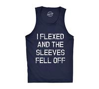 Camiseta sin Mangas para Hombre con Texto en inglés I Flexed and The Sleeves Fell Off, Azul Marino, XL