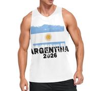 Camiseta sin mangas para hombre, diseño de Australia Argentina, Inglaterra, 2026, para aficionados al deporte, bandera del país, camiseta sin mangas, Argentina, XL