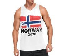 Camiseta sin mangas para hombre, diseño de bandera del país, Alemania, Estados Unidos, Irán, Noruega, Canadá, Suecia, 2026, Noruega, 3XL