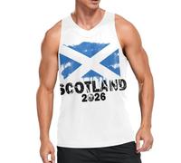 Camiseta sin mangas para hombre, diseño de Escocia, Brasil, Suiza, 2026, para fanáticos del deporte, bandera del país, camiseta sin mangas, Escocia, M