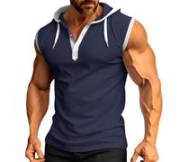 Camiseta sin mangas para hombre, para gimnasio, ajustada, con cuello en V, camiseta interior ligera con capucha, camiseta deportiva de gofres, transpirable, cómoda, sin mangas, chaleco deportivo para