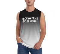 Camiseta sin Mangas para Hombre Techno is My Boyfriend Camisetas musculosas sin Mangas para Entrenamiento en el Gimnasio