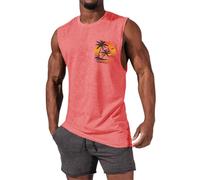 Camiseta Sin Mangas Para Hombre Tejido Elástico Que Enfría Al Instante Deportiva Peso Muerto Dominadas Acabado Ácido Con Look Retro Interior Fina Cuello Redondo Algodón Talla Grande Rebajas Verano