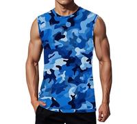 Camiseta Sin Mangas Para Hombre Tejido Elástico Que Enfría Al Instante Deportiva Peso Muerto Dominadas Interior Fina Cuello Redondo Algodón Acabado Ácido Con Look Retro Talla Grande Rebajas Verano