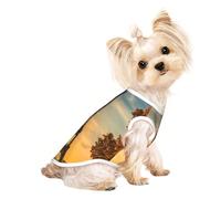 Camiseta sin mangas para mascotas con estampado de la Torre Eiffel de París y otoño, suave, elástica, para uso en interiores y exteriores
