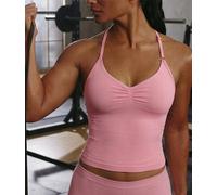 Camiseta sin mangas para mujer, ajustable, de alto impacto, con tirantes, para gimnasio, yoga, con almohadillas extraíbles