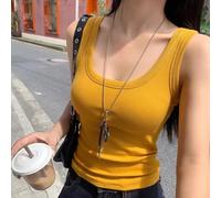 Camiseta sin mangas para mujer con soporte oculto para uso diario, vacaciones, club, M-XXXXXL (amarillo XXL)