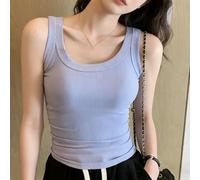 Camiseta sin mangas para mujer con soporte oculto para uso diario, vacaciones, club, M-XXXXXL (azul L)